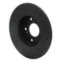 R1 94-04 Infiniti I30 Rear Left Drilled & Slotted Black Brake Rotor
