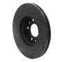 R1 06-13 Ford Fusion Front Right Drilled & Slotted Black Brake Rotor