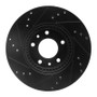 R1 06-13 Ford Fusion Front Right Drilled & Slotted Black Brake Rotor