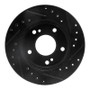 R1 94-96 Nissan 240SX Front Left Drilled & Slotted Black Brake Rotor