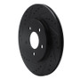 R1 05-14 Ford Mustang Rear Left Drilled & Slotted Black Brake Rotor