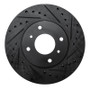 R1 93-06 Infiniti G20 Front Right Drilled & Slotted Black Brake Rotor