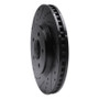 R1 05-14 Ford Mustang Front Left Drilled & Slotted Black Brake Rotor