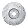 R1 07-11 Lexus GS350 Left Front Drilled & Slotted Silver Brake Rotor