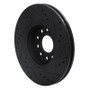 R1 05-09 Ford Freestyle Front Left Drilled & Slotted Black Brake Rotor