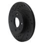 R1 88-06 Nissan NX Front Left Drilled & Slotted Black Brake Rotor