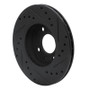 R1 88-06 Nissan NX Front Left Drilled & Slotted Black Brake Rotor