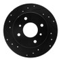 R1 90-06 Infiniti G20 Rear Left Drilled & Slotted Black Brake Rotor
