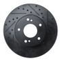 R1 89-96 Nissan 300ZX Front Right Drilled & Slotted Black Brake Rotor