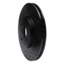 R1 02-04 Ford Focus Front Left Drilled & Slotted Black Brake Rotor