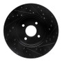 R1 02-04 Ford Focus Front Left Drilled & Slotted Black Brake Rotor