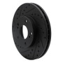 R1 89-96 Nissan 300ZX Front Left Drilled & Slotted Black Brake Rotor
