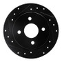 R1 01-19 Ford Fiesta (USA/Canada) Rear Left Drilled & Slotted Black Brake Rotor
