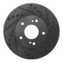 R1 89-90 Nissan 300ZX Front Right Drilled & Slotted Black Brake Rotor