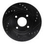 R1 00-15 Ford Focus Front Left Drilled & Slotted Black Brake Rotor