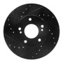 R1 89-99 Infiniti I30 Front Left Drilled & Slotted Black Brake Rotor