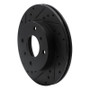 R1 89-13 Infiniti G20 Front Left Drilled & Slotted Black Brake Rotor
