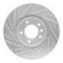 R1 03-18 Porsche Cayenne Right Front Drilled & Slotted Silver Brake Rotor