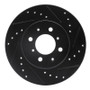 R1 89-96 Nissan 240SX Front Right Drilled & Slotted Black Brake Rotor