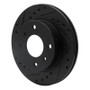 R1 89-96 Nissan 240SX Front Left Drilled & Slotted Black Brake Rotor