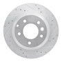 R1 03-18 Audi Q7 Rear Right Drilled & Slotted Silver Brake Rotor