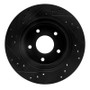 R1 87-89 Nissan 300ZX Turbo Rear Right Drilled & Slotted Black Brake Rotor