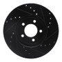 R1 93-07 Ford Thunderbird Front Left Drilled & Slotted Black Brake Rotor