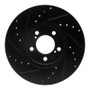 R1 93-07 Ford Taurus (Excl SHO) Front Right Drilled & Slotted Black Brake Rotor