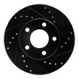 R1 94-04 Ford Mustang Front Right Drilled & Slotted Black Brake Rotor