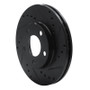 R1 94-04 Ford Mustang Front Right Drilled & Slotted Black Brake Rotor
