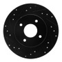R1 84-85 Nissan 300ZX Rear Left Drilled & Slotted Black Brake Rotor