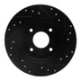 R1 84-85 Nissan 300ZX Rear Left Drilled & Slotted Black Brake Rotor