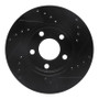 R1 94-04 Ford Mustang Front Left Drilled & Slotted Black Brake Rotor