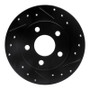 R1 93-05 Ford Taurus (Excl SHO) Rear Right Drilled & Slotted Black Brake Rotor