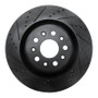 R1 17-24 Maserati LeVante Rear Left Drilled & Slotted Black Brake Rotor