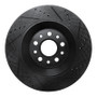 R1 17-24 Maserati LeVante Rear Left Drilled & Slotted Black Brake Rotor