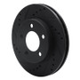 R1 70-93 Ford Taurus SHO Front Left Drilled & Slotted Black Brake Rotor