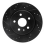 R1 10-25 Buick Allure Rear Left Drilled & Slotted Black Brake Rotor