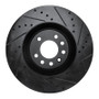 R1 08-11 Saab 9-3 Front Right Drilled & Slotted Black Brake Rotor