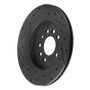 R1 08-11 Saab 9-3 Rear Right Drilled & Slotted Black Brake Rotor