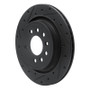 R1 08-11 Saab 9-3 Rear Left Drilled & Slotted Black Brake Rotor