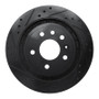 R1 02-10 Saab 9-5 Rear Left Drilled & Slotted Black Brake Rotor