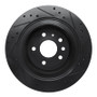 R1 02-10 Saab 9-5 Rear Left Drilled & Slotted Black Brake Rotor