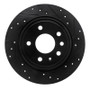 R1 99-10 Saab 9-5 Rear Right Drilled & Slotted Black Brake Rotor