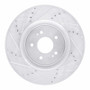 R1 08-15 Mitsubishi Lancer Front Left Drilled & Slotted Silver Brake Rotor