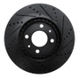 R1 88-98 Saab 9000 Front Left Drilled & Slotted Black Brake Rotor