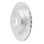 R1 08-15 Mitsubishi Lancer Rear Left Drilled & Slotted Silver Brake Rotor