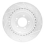 R1 08-15 Mitsubishi Lancer Rear Left Drilled & Slotted Silver Brake Rotor