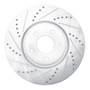 R1 03-06 Mitsubishi Lancer Front Left Drilled & Slotted Silver Brake Rotor