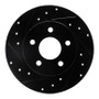 R1 04-12 Chevrolet Malibu Rear Left Drilled & Slotted Black Brake Rotor